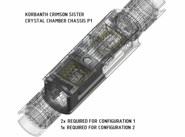 Korbanth Crimson Sister Crystal Chamber Chassis P1 in White Natural Versatile Plastic