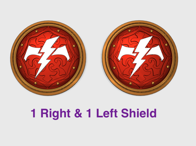 Storm Legion - M:1 Round Power Shields (L&R) in Tan Fine Detail Plastic: Small