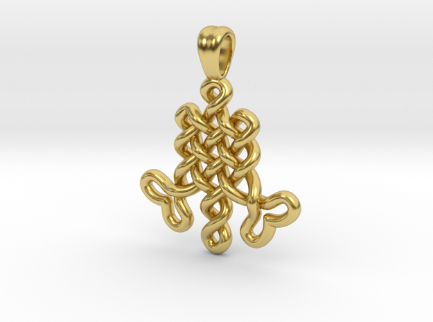 Two keys knot [pendant] in Polished Brass
