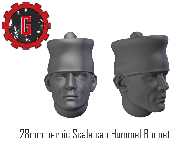 28mm Heroic Scale Hummel Bonnets in Tan Fine Detail Plastic: Small