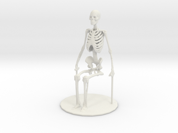 1-35 Scale Sitting Skeleton in White Natural Versatile Plastic