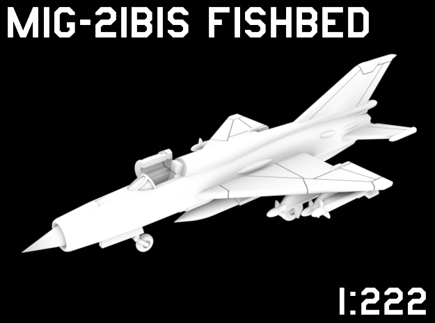 1:222 Scale MiG-21bis Fishbed (Loaded, Stored) in White Natural Versatile Plastic