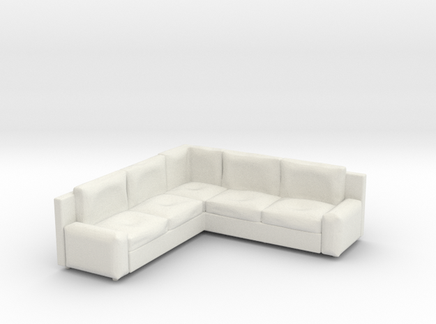 Corner Sofa 1/64 in White Natural Versatile Plastic