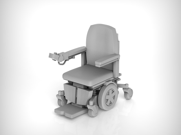 Wheelchair 03. 1:43 Scale. in Tan Fine Detail Plastic