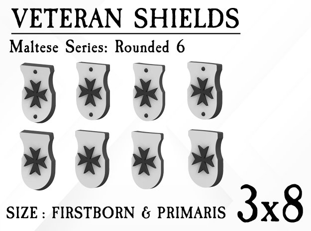 24X Veteran shields. Black Templar, Round 6 in Tan Fine Detail Plastic: Small
