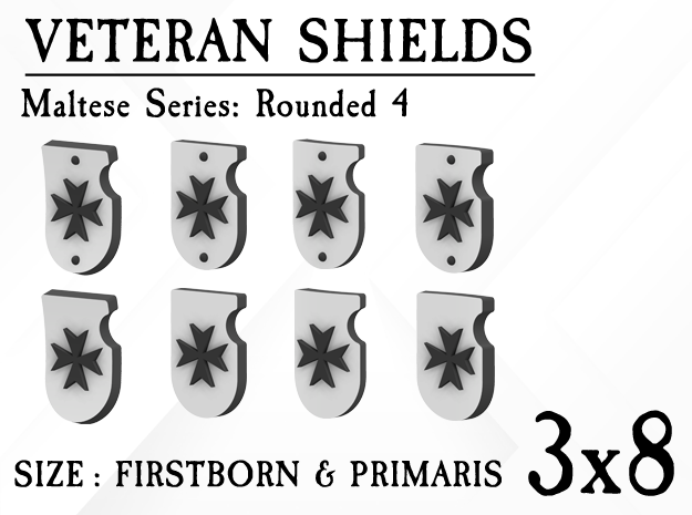 24X Veteran shields. Black Templar, Round 4 in Tan Fine Detail Plastic: Small