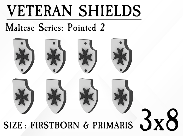 24X Veteran shields. Black Templar, Point 2 in Tan Fine Detail Plastic: Small