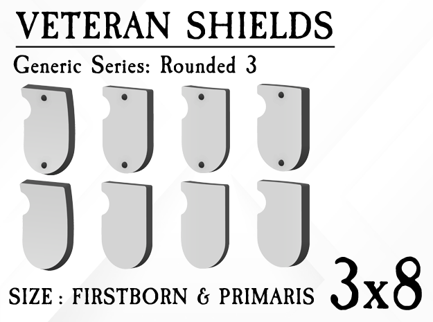 24x Veteran shields. Generic, Round 3 in Tan Fine Detail Plastic: Small