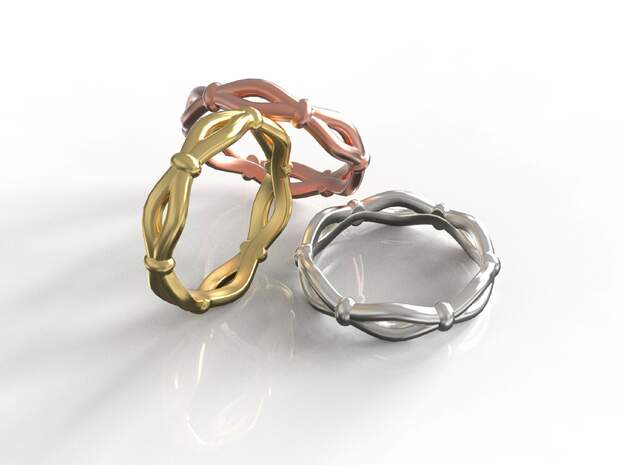 Knots Band Ring in 18k Gold Plated Brass: 7 / 54