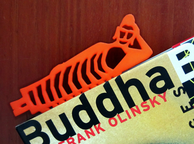 Buddha Bookmark in Orange Processed Versatile Plastic