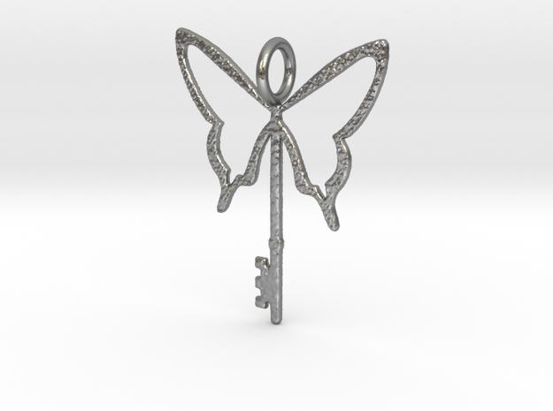Butterfly Key in Natural Silver