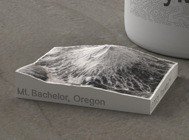 Mt. Bachelor in Winter, Oregon, USA, 1:100000 in Natural Full Color Sandstone