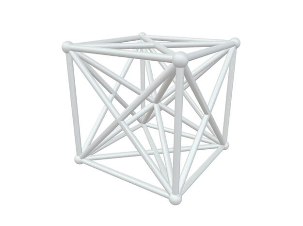 K8 - Hexahedron in White Natural Versatile Plastic