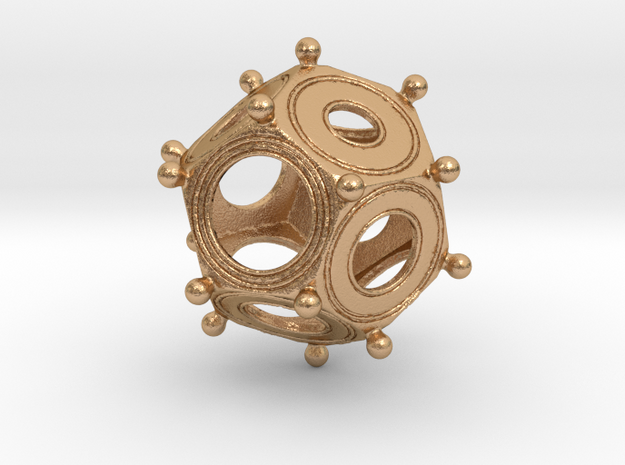 Roman Dodecahedron Version 2 in Natural Bronze
