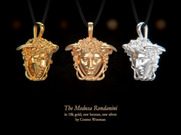THE MEDUSA RONDANINI necklace pendant in Natural Bronze