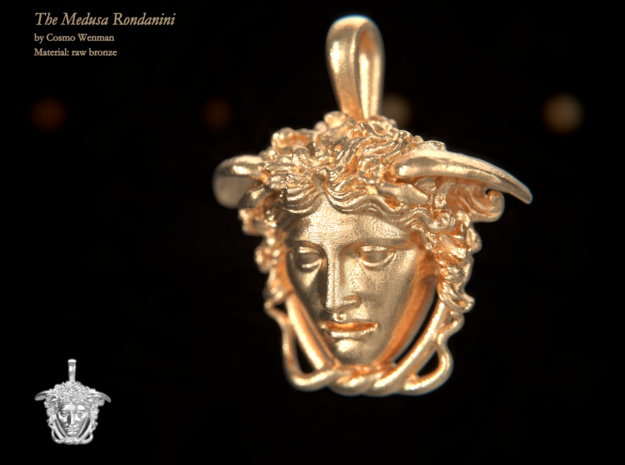 THE MEDUSA RONDANINI petite necklace pendant in Natural Bronze