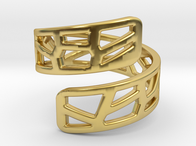 Voronoi Ring in Polished Brass