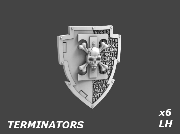 21008 Deathvigil Terminator Shields LH x6 in Tan Fine Detail Plastic