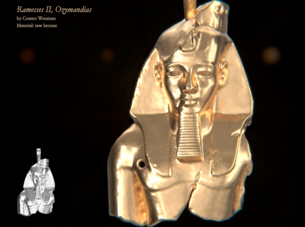 RAMESSES II, OZYMANDIAS necklace pendant in Natural Bronze