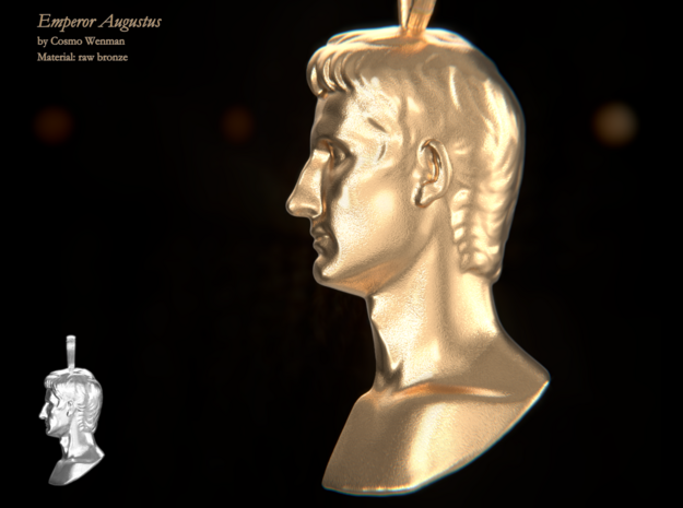 EMPEROR AUGUSTUS necklace pendant in Natural Bronze