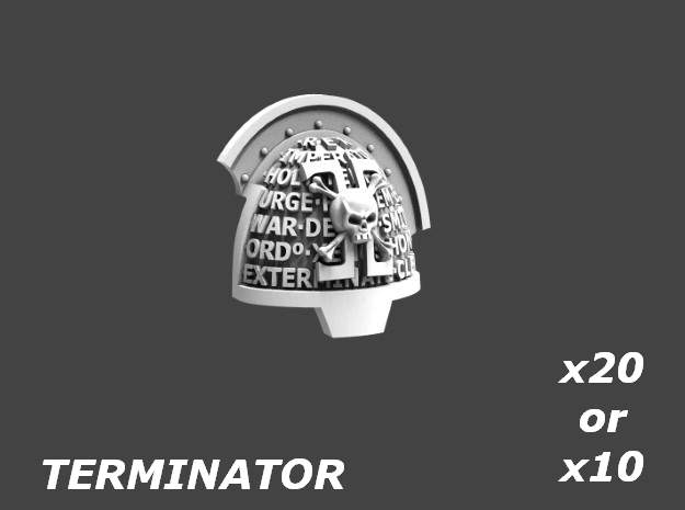 Deathvigil Terminator Shoulderpad Sprue 1 in Tan Fine Detail Plastic: Medium