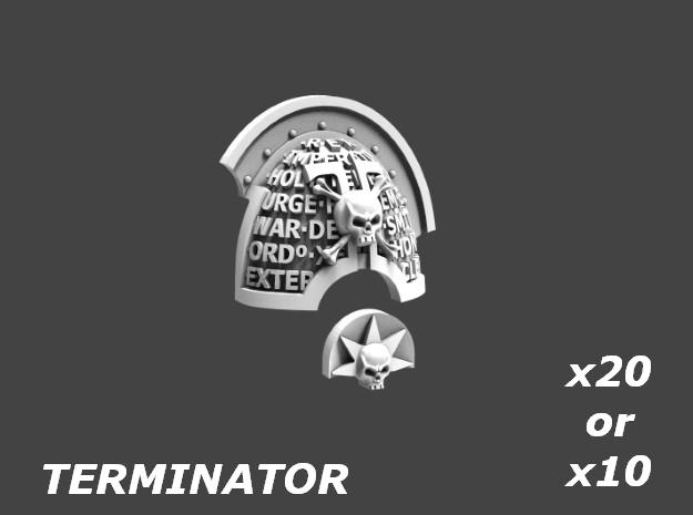Deathvigil Terminator Shoulderpad Sprue 2 in Tan Fine Detail Plastic: Medium