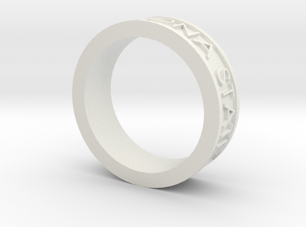 Basic Ring Size 7.5 ASU 2010 in White Natural Versatile Plastic