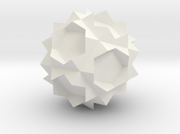 03. Small Stellated Truncated Dodecahedron - 1 in in White Natural Versatile Plastic