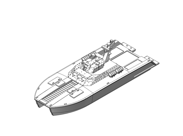 X18 Tank Boat in Tan Fine Detail Plastic: 1:400