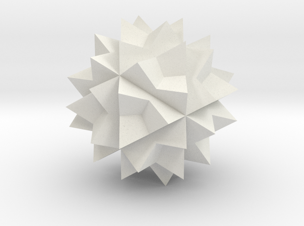 04. Great Stellated Truncated Dodecahedron - 1 Inc in White Natural Versatile Plastic