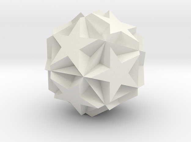05. Truncated Great Icosahedron - 1 Inch in White Natural Versatile Plastic