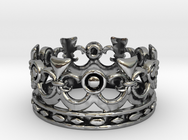 Kings crown ring in Antique Silver