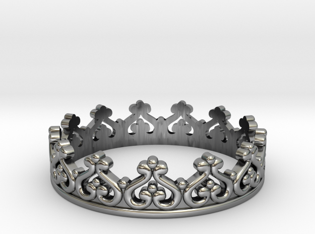 Queens crown ring in Antique Silver