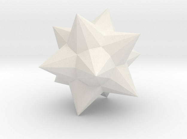 05. Small Stellapentakis Dodecahedron - 1 Inch in White Natural Versatile Plastic
