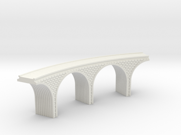 N Scale Arch Bridge Curved Double 1:160 Scale in White Natural Versatile Plastic