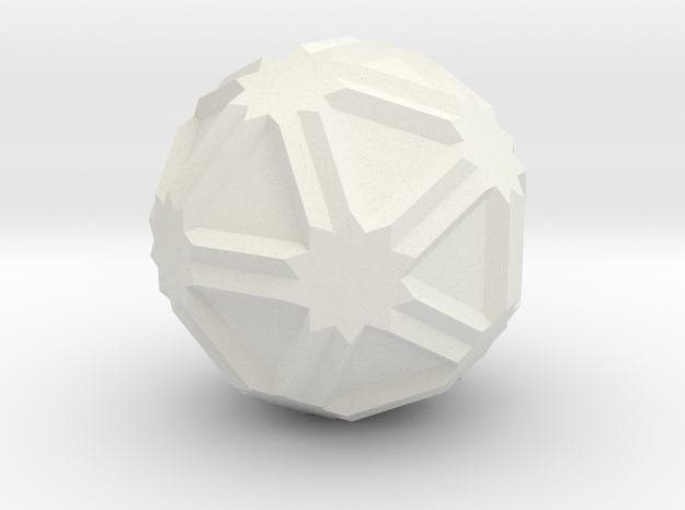 03. Icositruncated Dodecadodecahedron - 1 Inch in White Natural Versatile Plastic