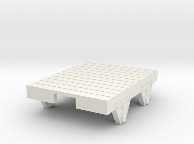6' Flat Car Chassis in White Natural Versatile Plastic