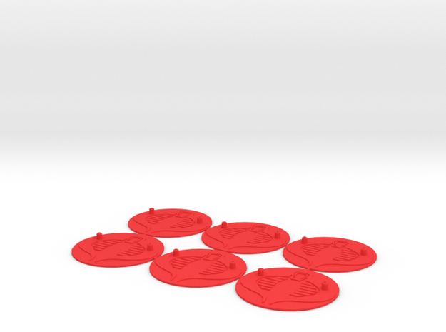 Cobra symbol 3mm G.I.Joe Classified stand x6 in Red Processed Versatile Plastic