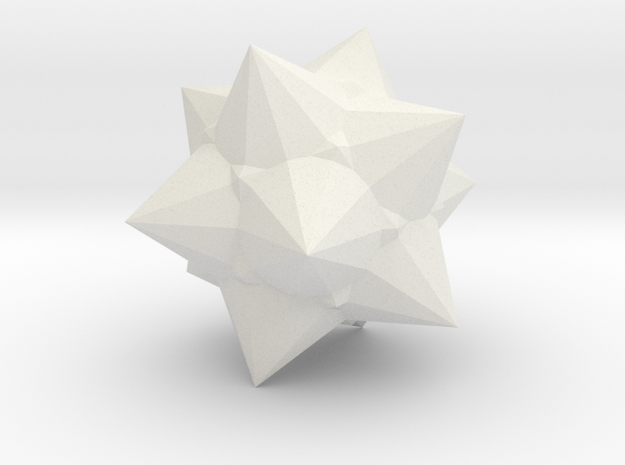 03. Tridyakis Icosahedron - 1 inch in White Natural Versatile Plastic