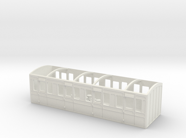 HO LBSCR 4/W Carriage - D30 First in White Natural Versatile Plastic