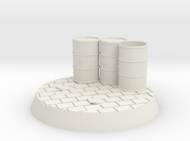 40mm Cobble Base With Drums in White Natural Versatile Plastic
