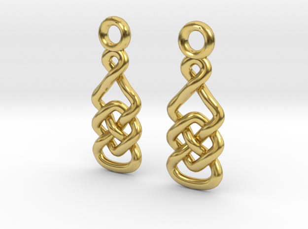 Marquise knot [Earrings] in Polished Brass