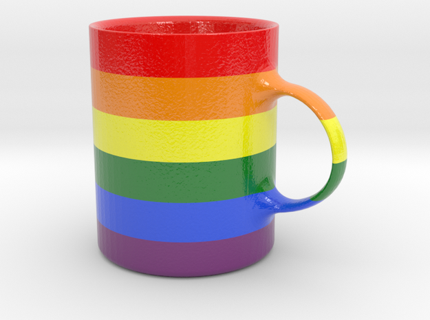 Rainbow Cofee Cup in Glossy Full Color Sandstone