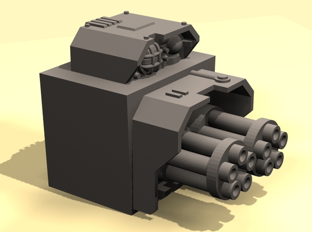 28mm gathling gun + targeter for superheavy tank in White Processed Versatile Plastic