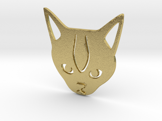 Cat paperclip in Natural Brass