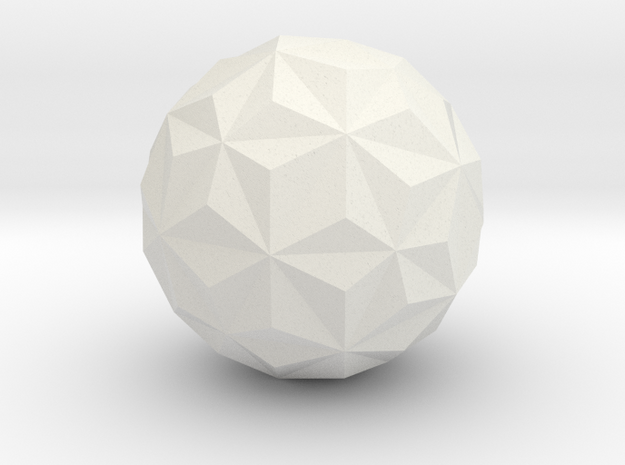 08. Small Hexagonal Hexecontahedron - 1 In in White Natural Versatile Plastic