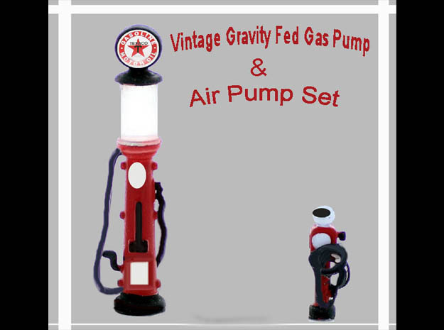 Gas Pump Gravity Fed Vintage S scale in Smooth Fine Detail Plastic