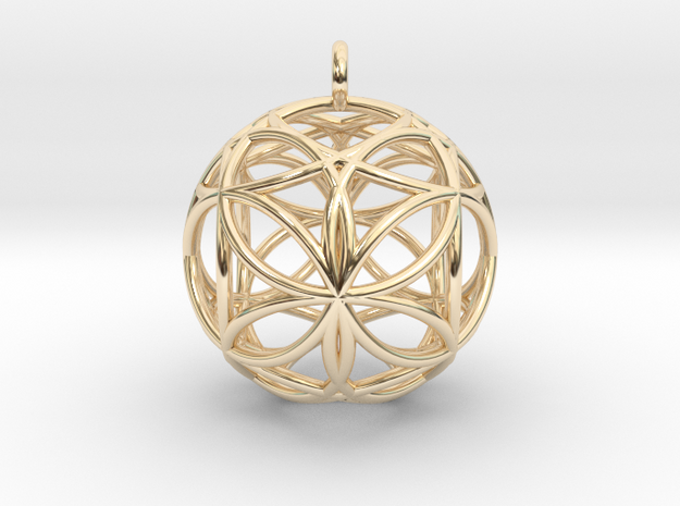 cubependant44 in 14k Gold Plated Brass