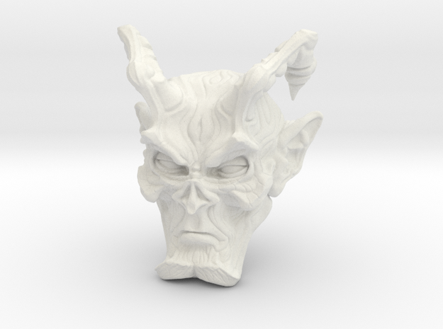 Horned Demon Head for Motu Classics in White Natural Versatile Plastic