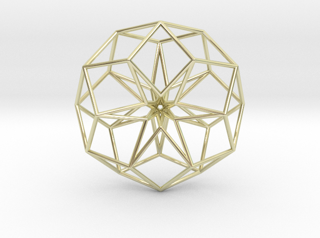 Toroidal 6D Cube Outer Shell - no ring in 14K Yellow Gold